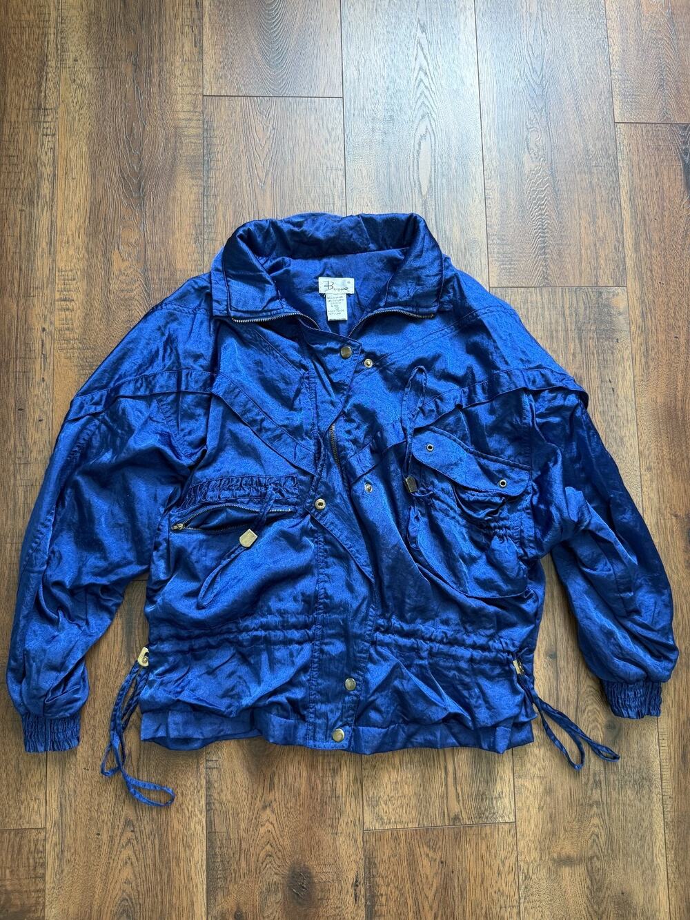 Y2K Blue Cropped Cargo Utility Jacket S Gorpcore Techwear Bocoo